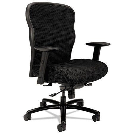 Hon Basyx Executive Chair Chair, Big And Tall, Black, Adjustable Arms, Fabric, Black VL705VM10